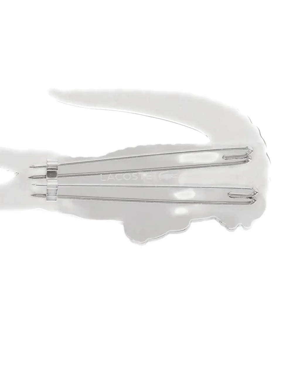 Lacoste Clear Crystal Brooch In Metallic