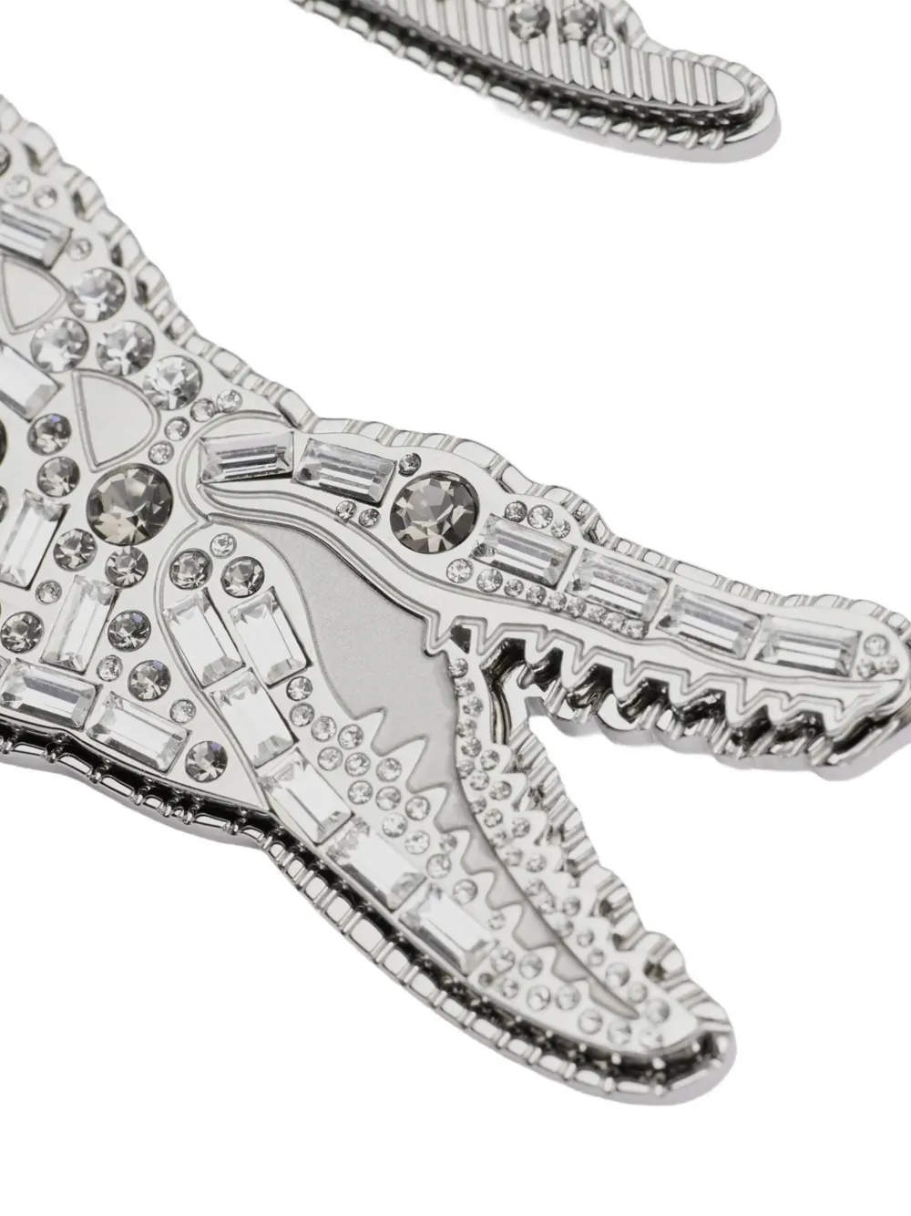 Lacoste Clear Crystal Brooch In Metallic