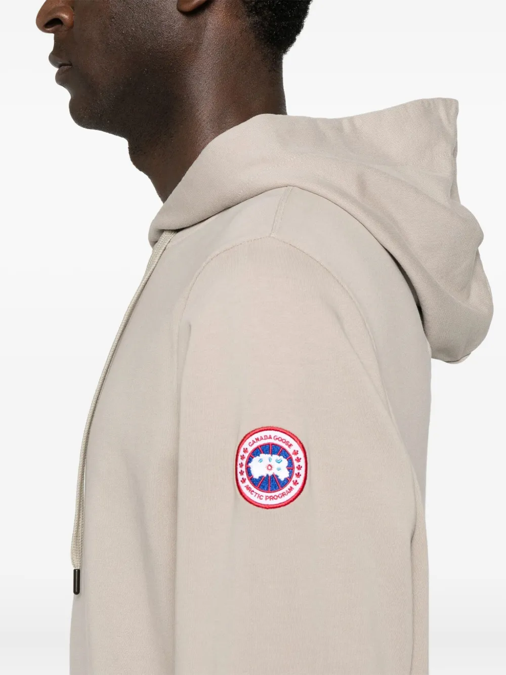 Canada Goose Men Taupe Drawstring Hood Long Sleeves Front Pouch Pocket In Gray