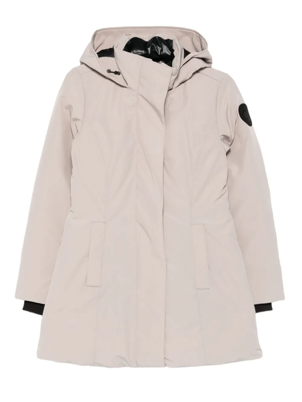 Canada Goose logo-patch hooded coat - Toni neutri