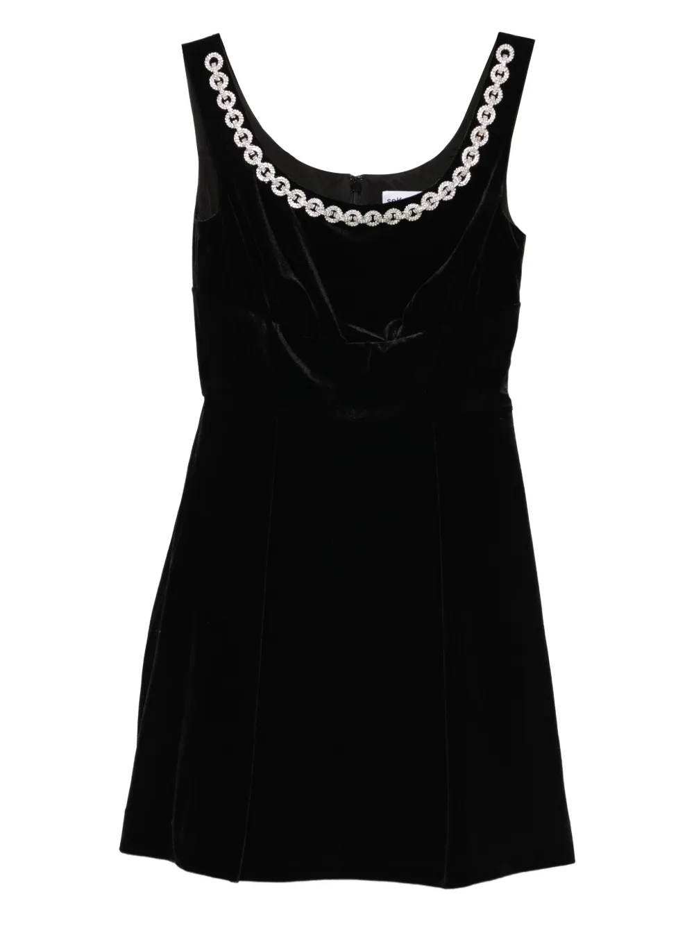 Self-Portrait chain-embellished dress - Nero