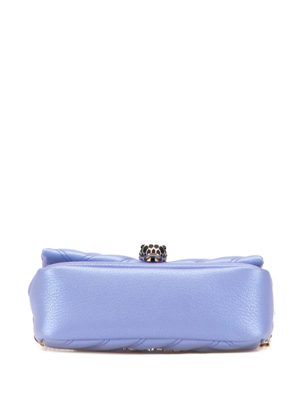 Pre-owned Bvlgari 2010-2025 Leather Serpenti Cabochon Chain Crossbody Bag In Purple
