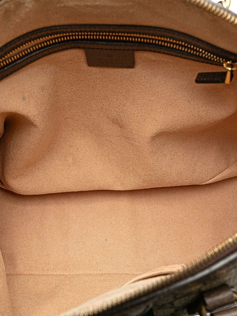 Pre-owned Gucci 2000-2015 Medium Gg Supreme Ophidia Web Satchel In Brown