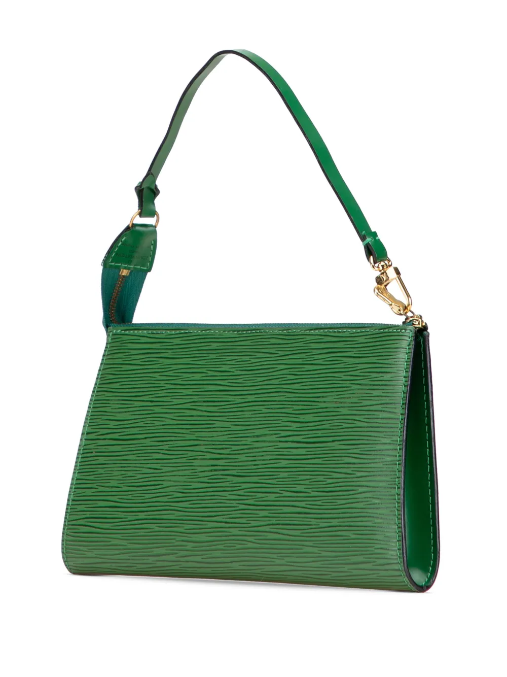 Pre-owned Louis Vuitton 1998 Epi Pochette Accessoires Shoulder Bag In Green