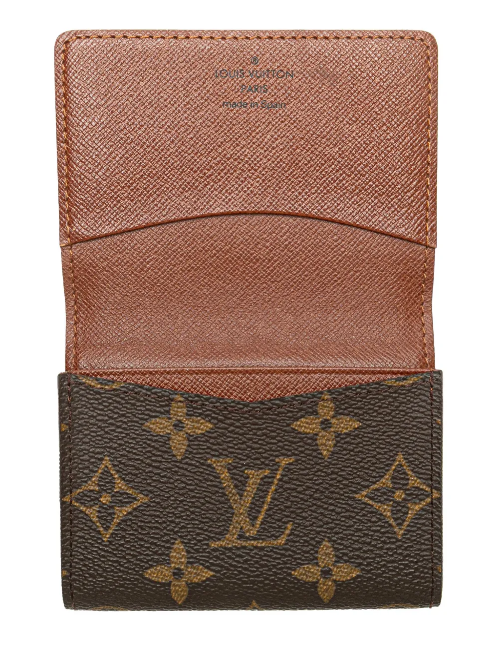 Pre-owned Louis Vuitton 2003 Monogram Envelope Business Card Holder In Brown