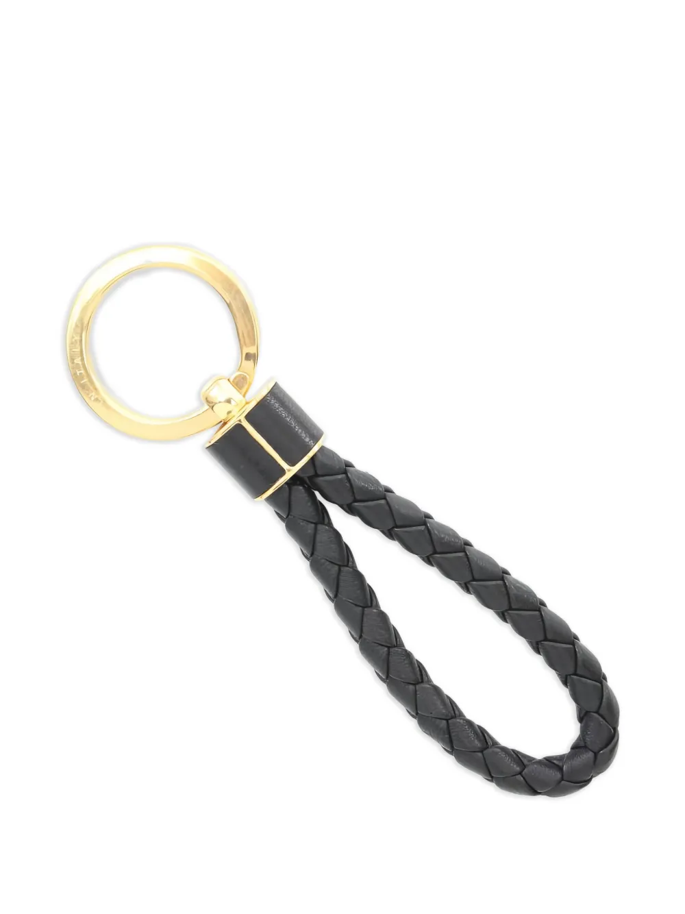 Pre-owned Bottega Veneta 2020s Intrecciato Key Ring In Black