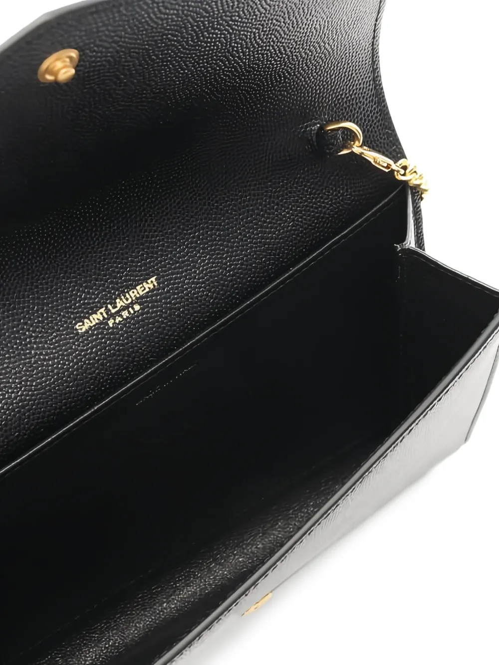 Pre-owned Saint Laurent 2020s Uptown Logo-plaque Leather Cross Body Bag In Black