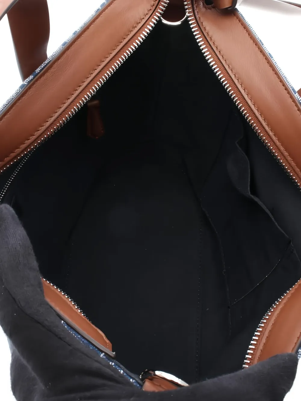 Pre-owned Fendi Small Ff-motif Shopping Bag In Blue