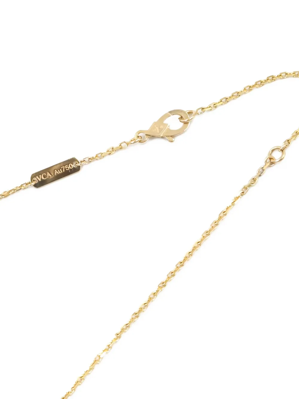 Pre-owned Van Cleef & Arpels 2010s 18k Yellow Gold Alhambra Mother Of Pearl Necklace