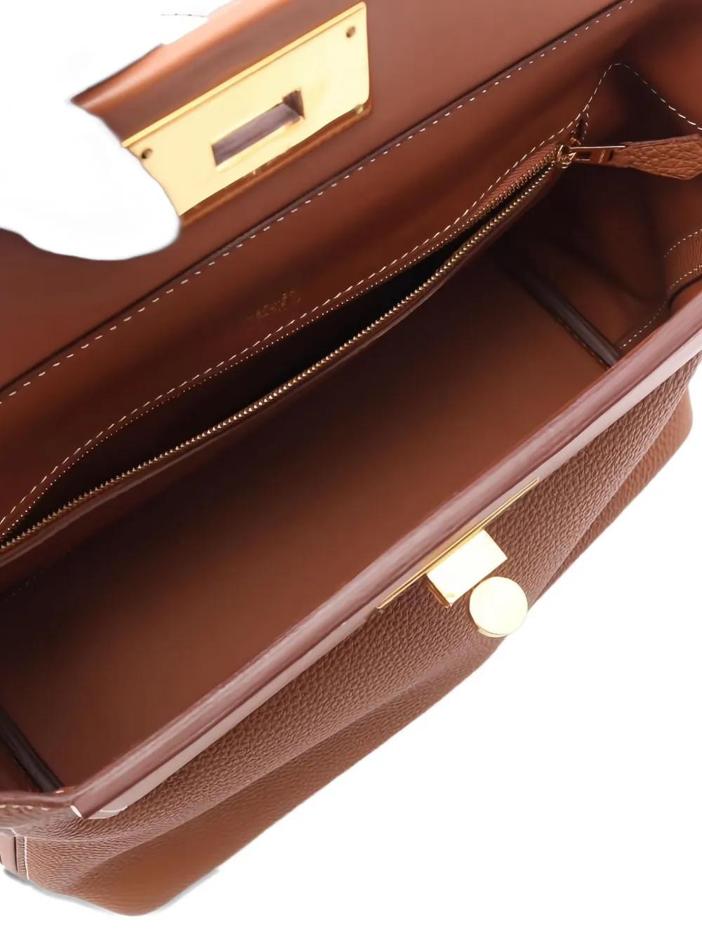 Pre-owned Hermes 2020 Sack 24/24 Van Quatre 29 Gold Tote Bag In Brown