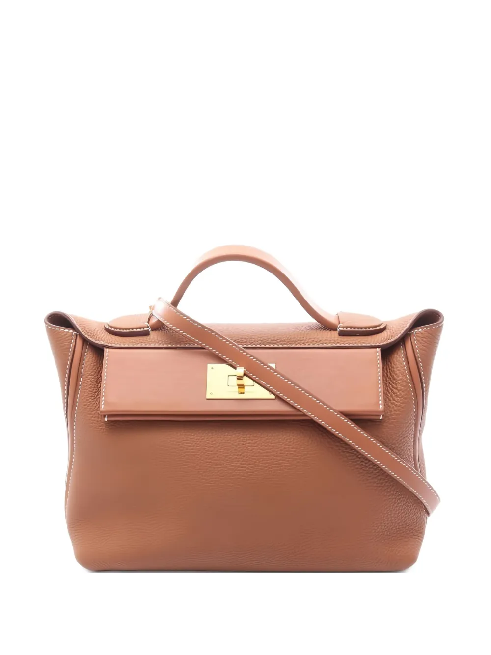 Pre-owned Hermes 2020 Sack 24/24 Van Quatre 29 Gold Tote Bag In Brown