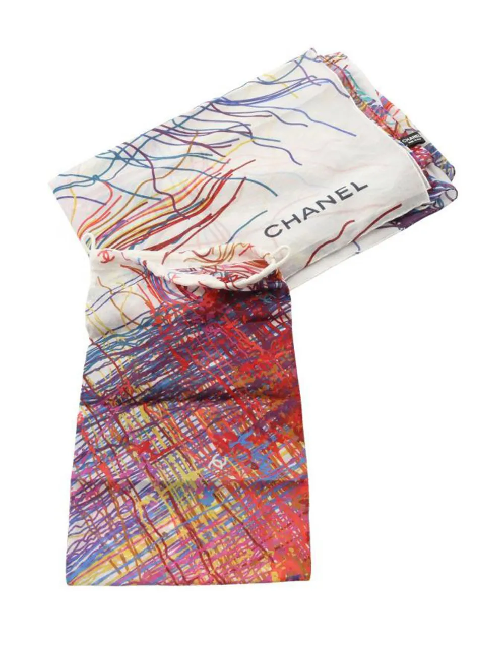 Pre-owned Chanel 1986-1988 Coco Mark Stall Scarf In Red
