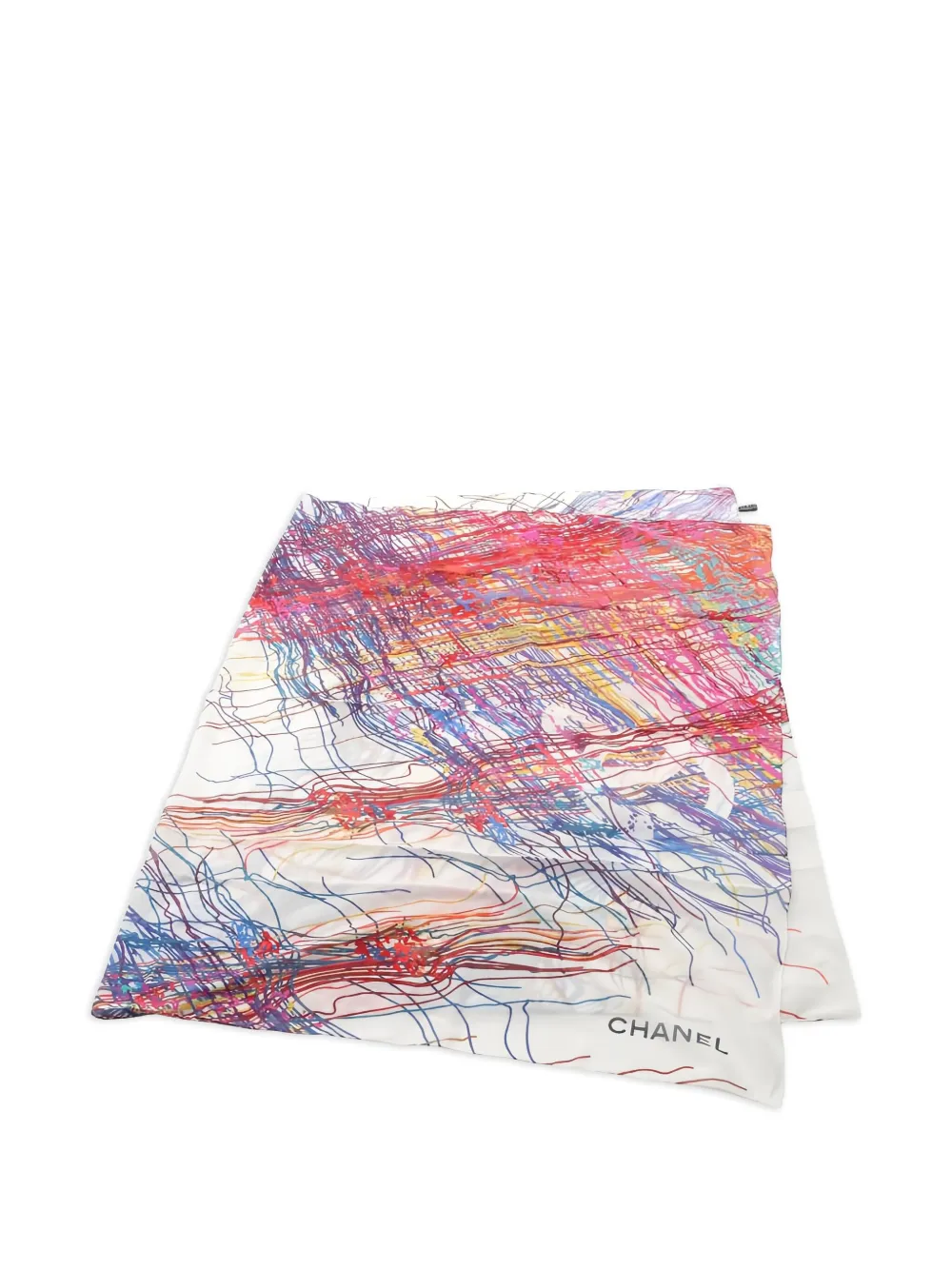 Pre-owned Chanel 1986-1988 Coco Mark Stall Scarf In Red