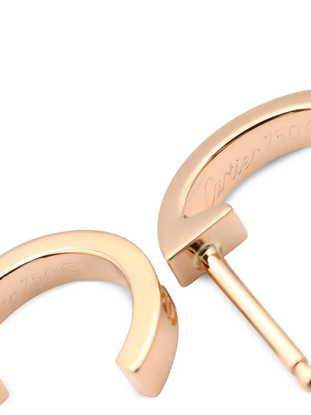 Pre-owned Cartier 18k Rose Gold Mini Love Earrings