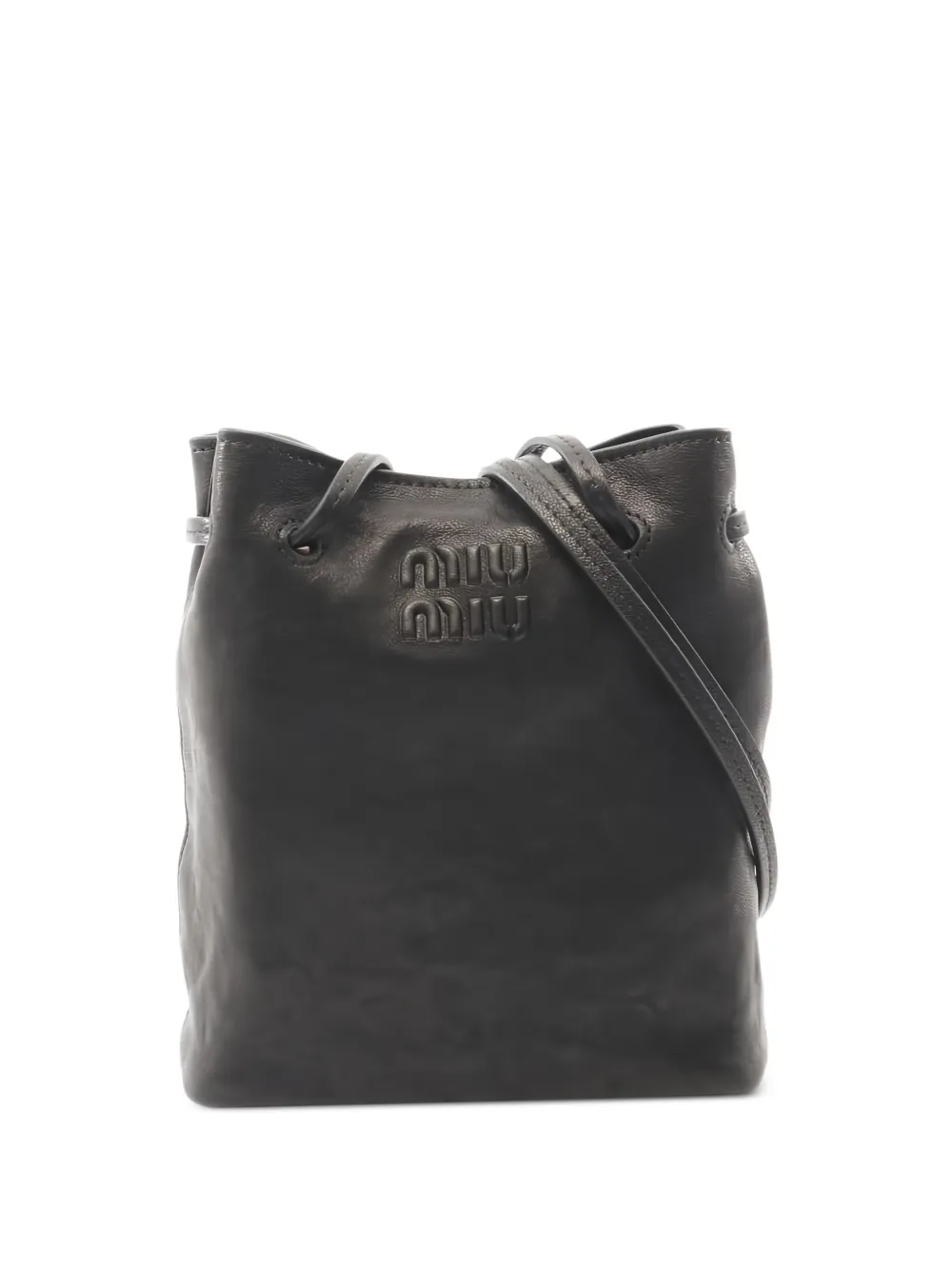 Pre-owned Miu Miu 2020s Nappa Leather Shoulder Bag In Black