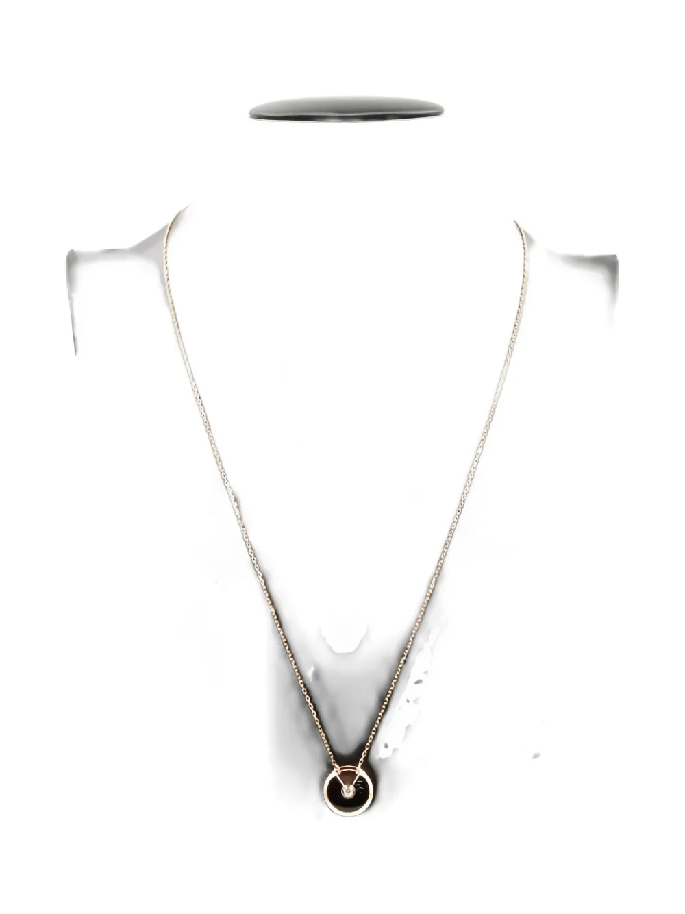 Pre-owned Cartier Silver Amulette De  Diamond And Onyx Necklace In Gold