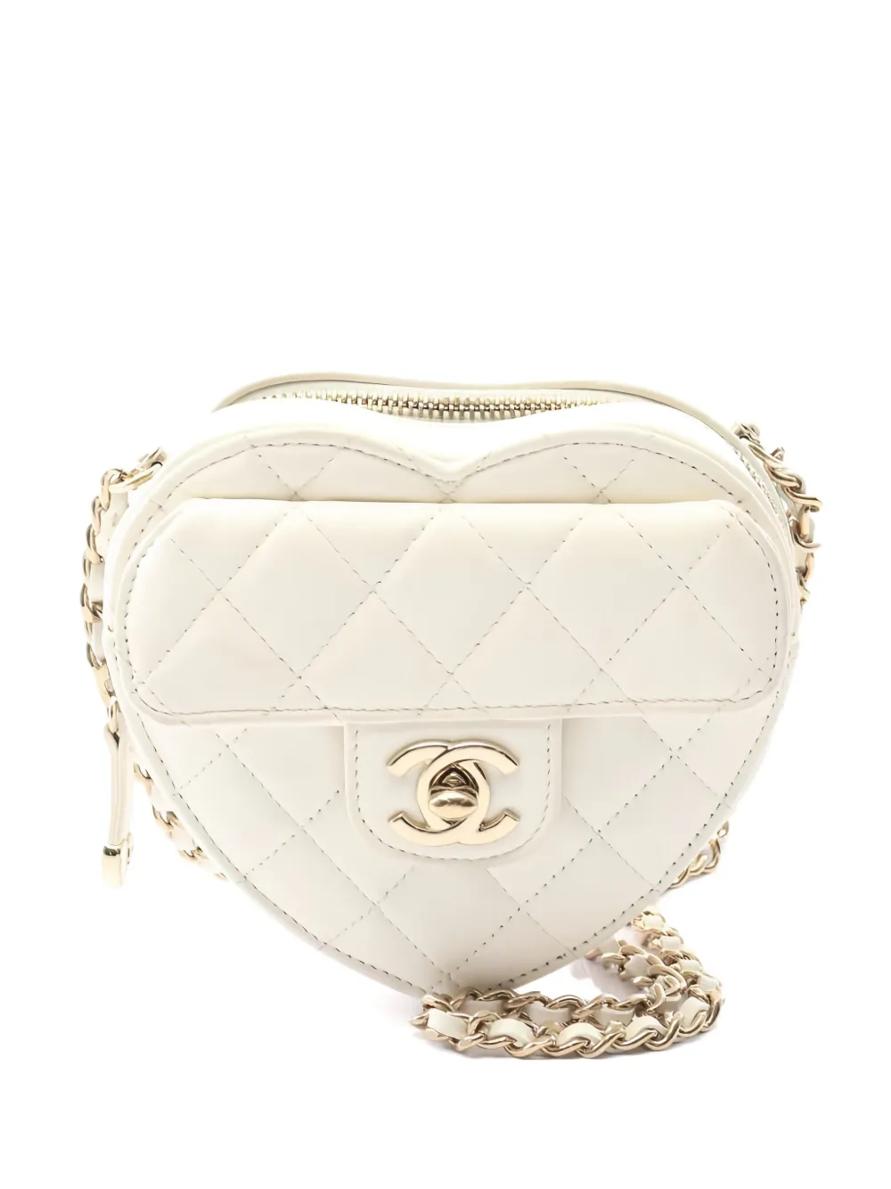 Pre-owned Chanel 2021-2022 Leather Mini Bag In White