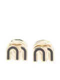 Miu Miu Pre-Owned enamel logo earrings - Gold