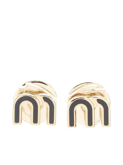Miu Miu Pre-Owned enamel logo earrings