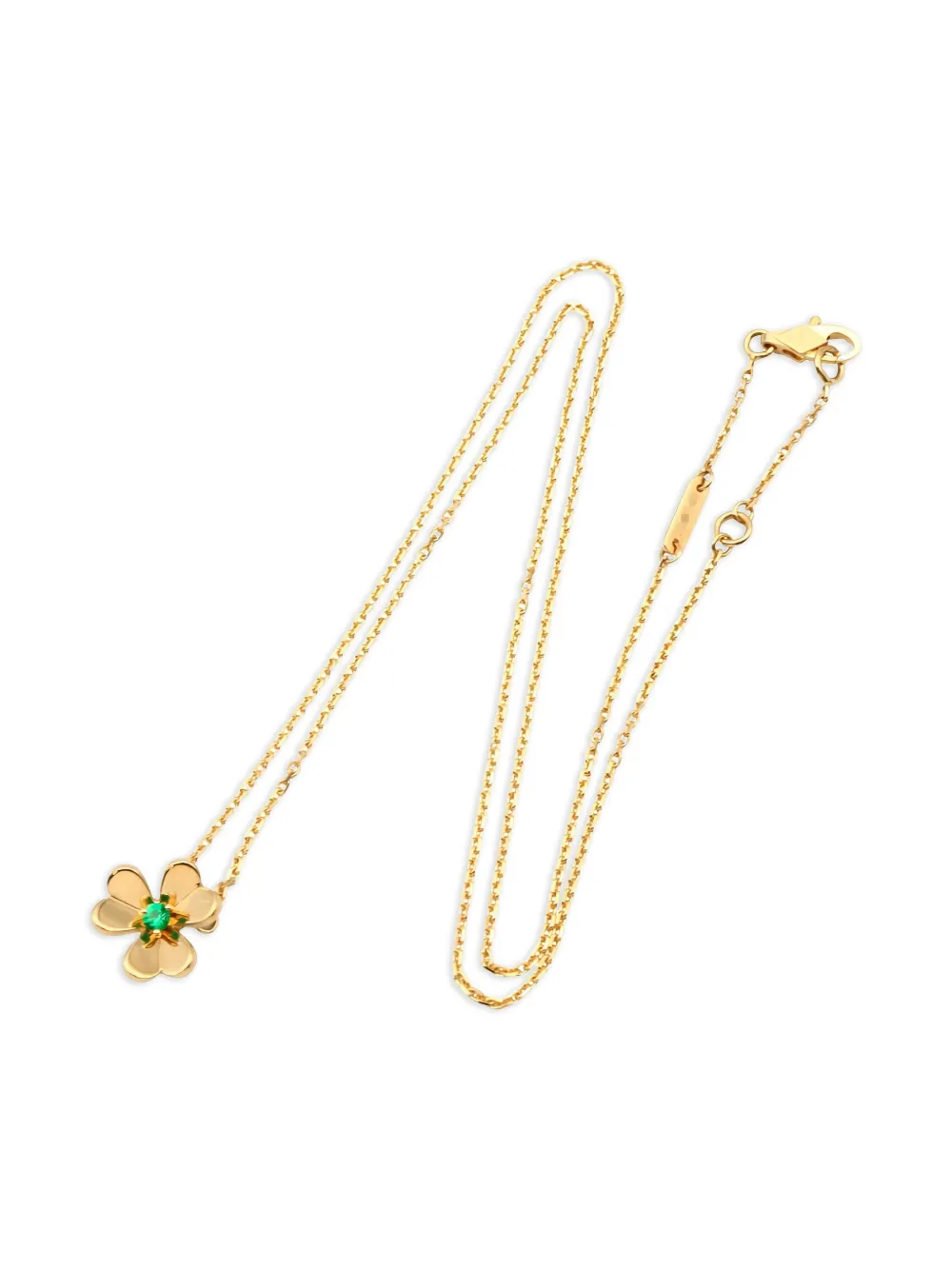Van Cleef & Arpels Pre-Owned 2010s 18K yellow gold Frivole pendant emerald necklace | Gold | Image 1