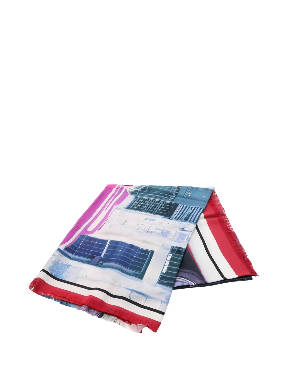 Pre-owned Chanel 1986-1988s Car-print Shawl Scarf In Pink