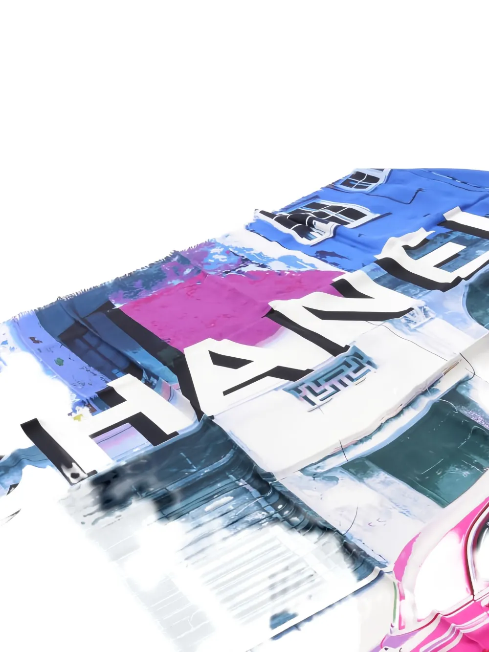 Pre-owned Chanel 1986-1988s Car-print Shawl Scarf In Pink