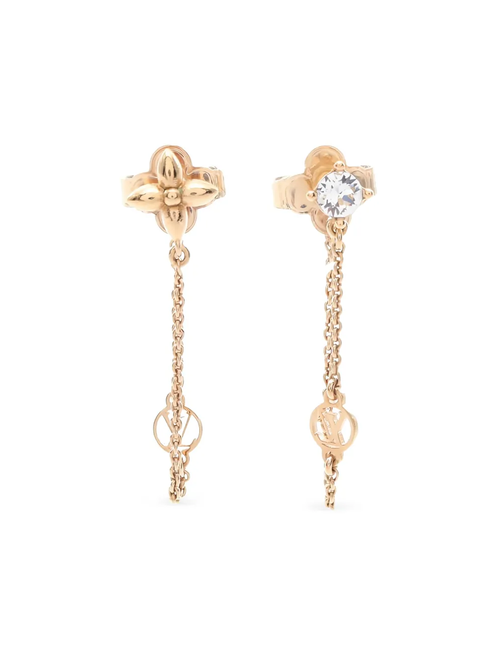 Louis Vuitton Pre-Owned gold Petit Louis rhinestone earrings | Gold | Image 1