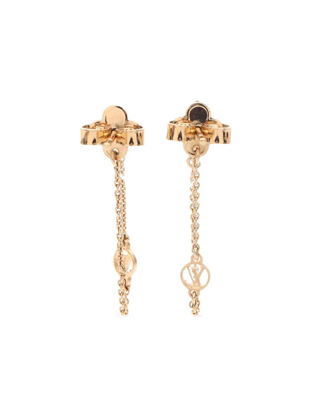 Louis Vuitton Pre-Owned gold Petit Louis rhinestone earrings | Image 2