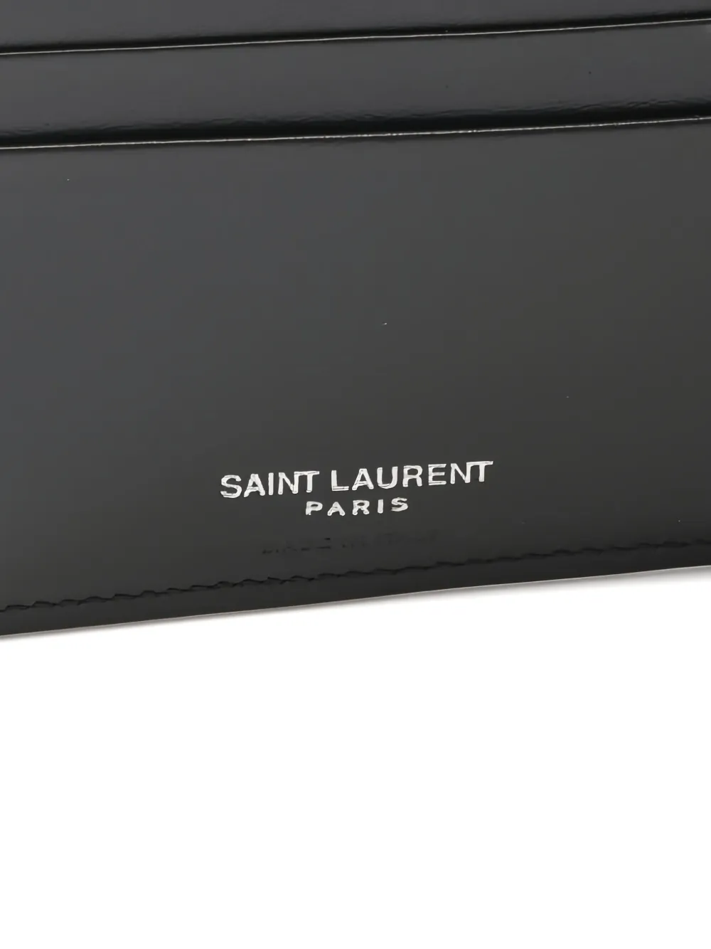 Pre-owned Saint Laurent Cassandre Bi-fold Leather Wallet In Black