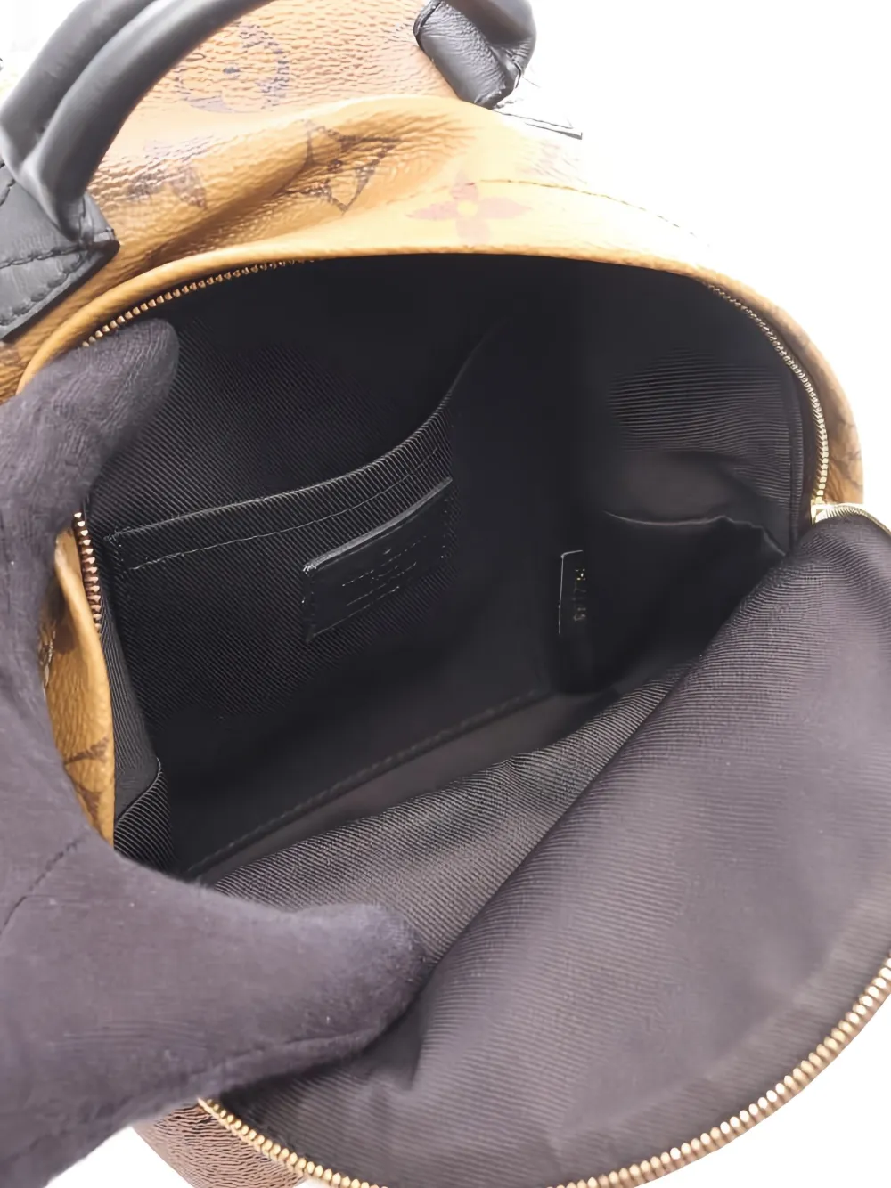 Pre-owned Louis Vuitton 2018 Mini Palm Springs Reverse Monogram Backpack In Brown