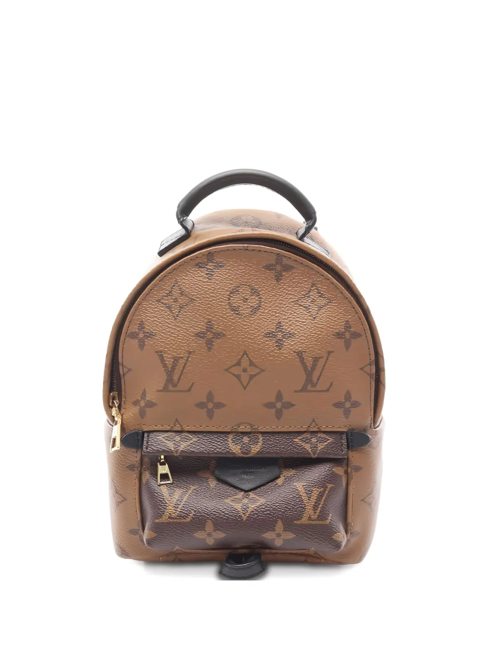 Pre-owned Louis Vuitton 2018 Mini Palm Springs Reverse Monogram Backpack In Brown