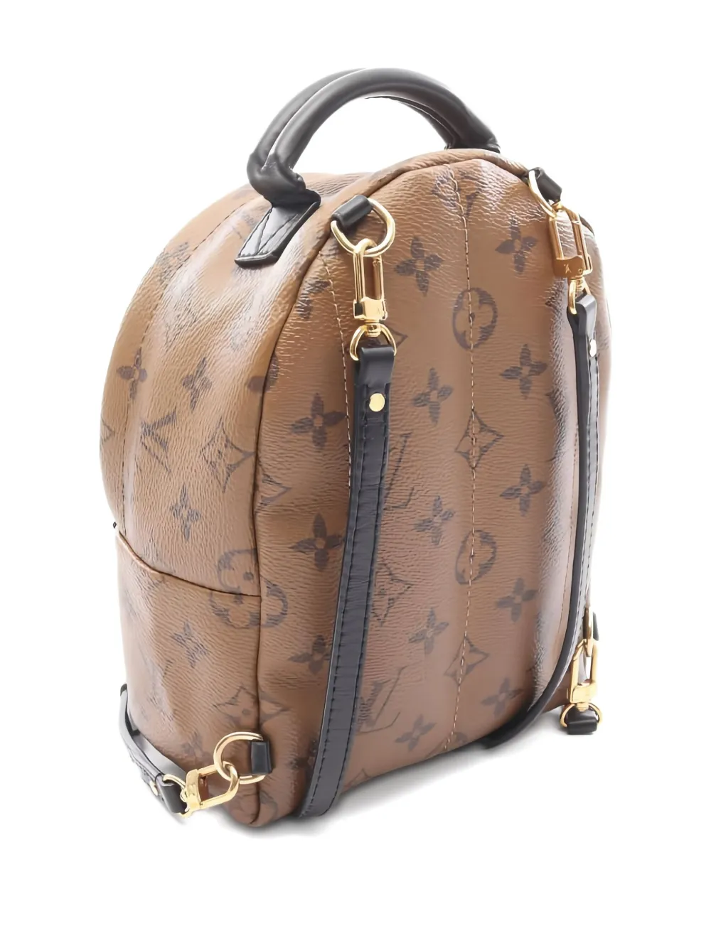Pre-owned Louis Vuitton 2018 Mini Palm Springs Reverse Monogram Backpack In Brown