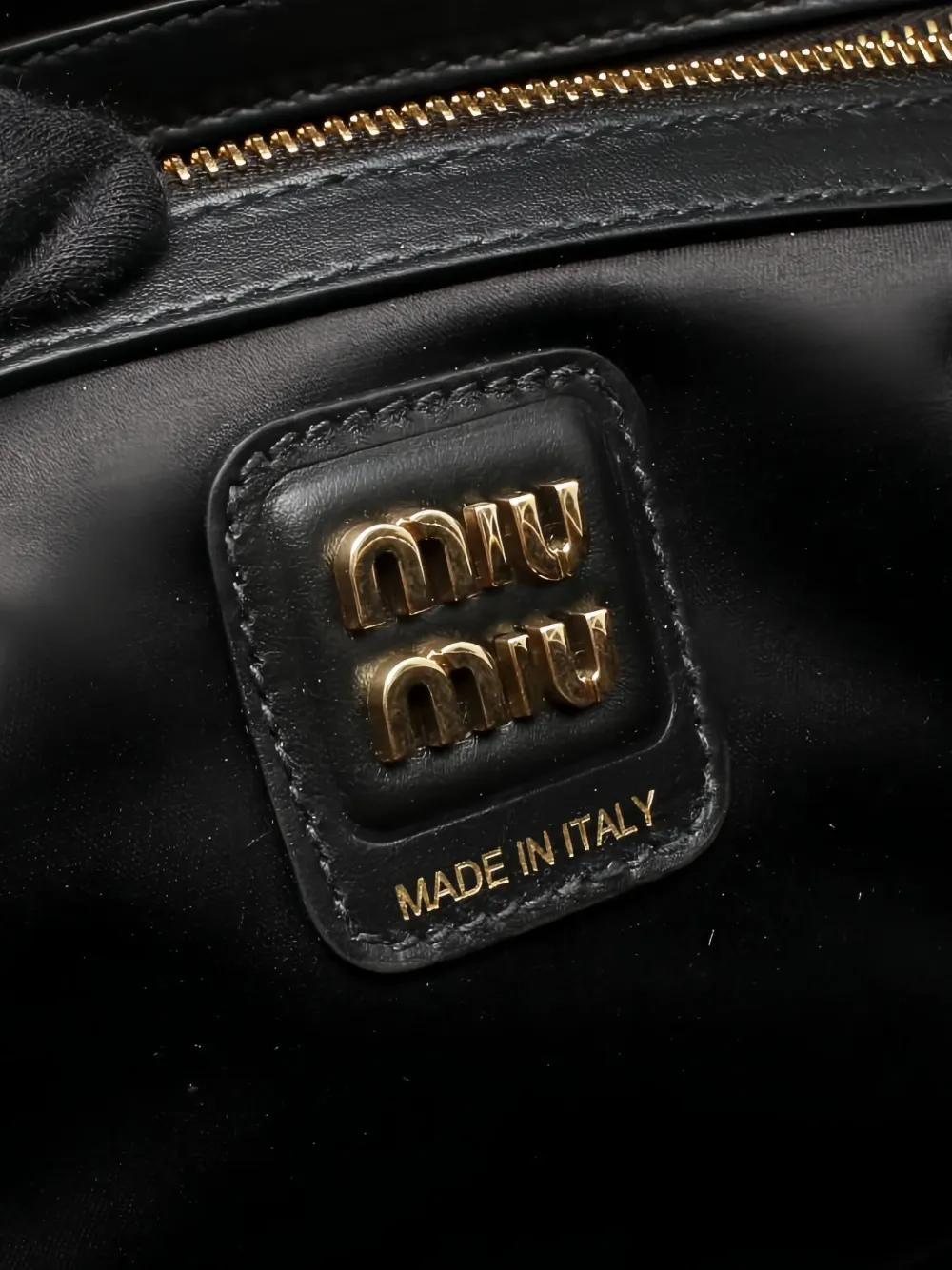 Pre-owned Miu Miu 2020s Bow Embossed Leather Handbag In Black