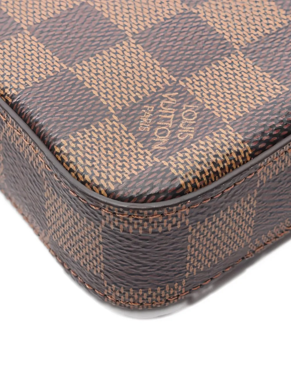 Pre-owned Louis Vuitton 2019 Félicie Damier Ebène Canvas Wallet In Brown