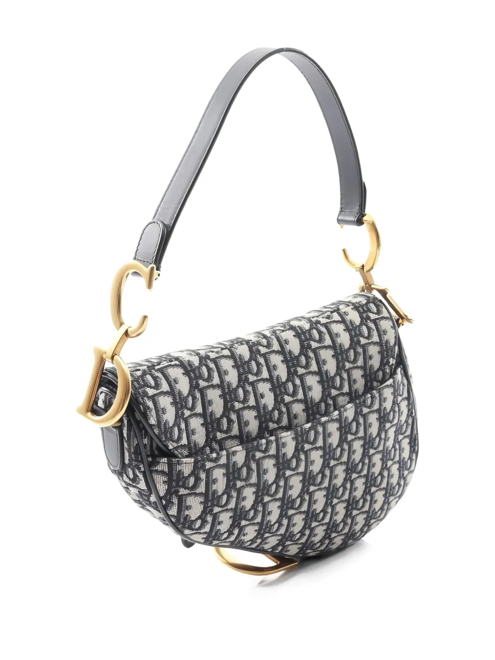 Pre-owned Dior Canvas Saddle Bag In Blue
