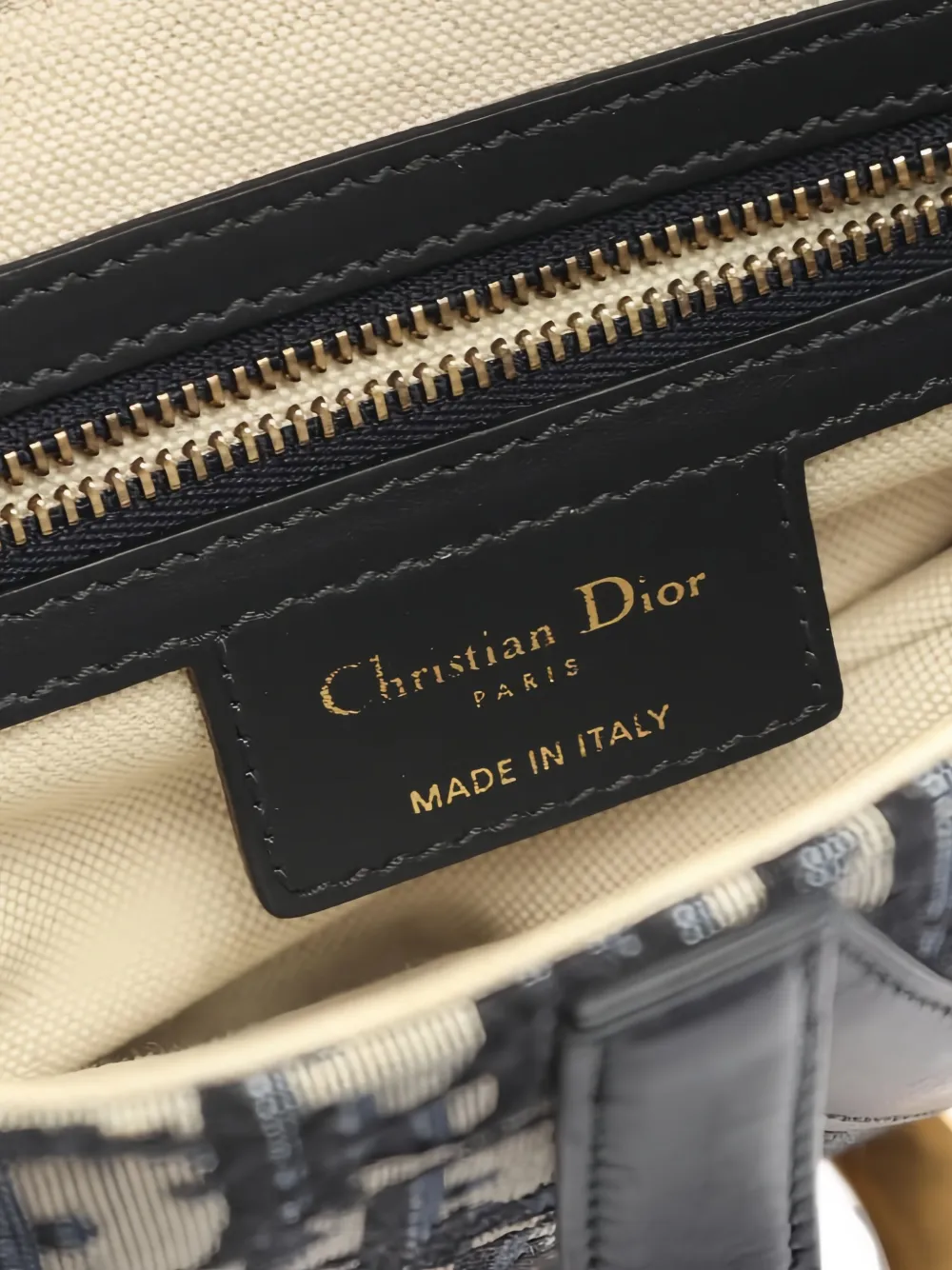 Pre-owned Dior Canvas Saddle Bag In Blue