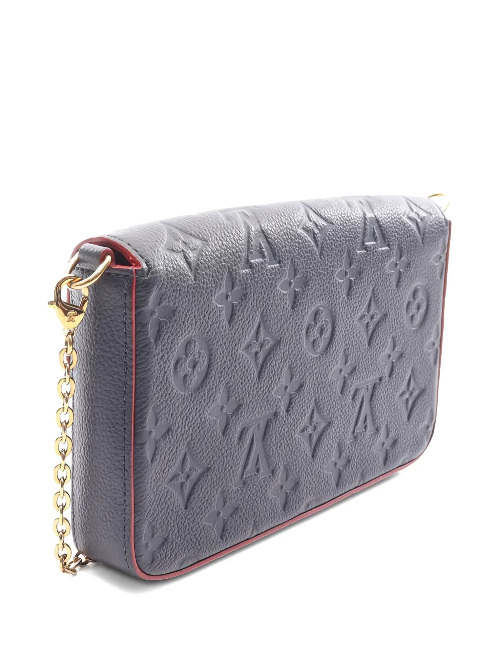 Pre-owned Louis Vuitton Pochette Félicie Chain Wallet In Blue