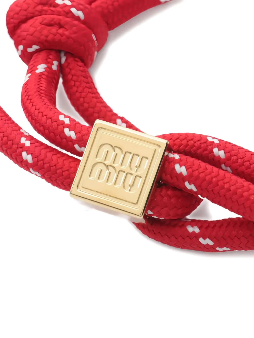 Pre-owned Miu Miu Logo-plaque Bracelet In Red