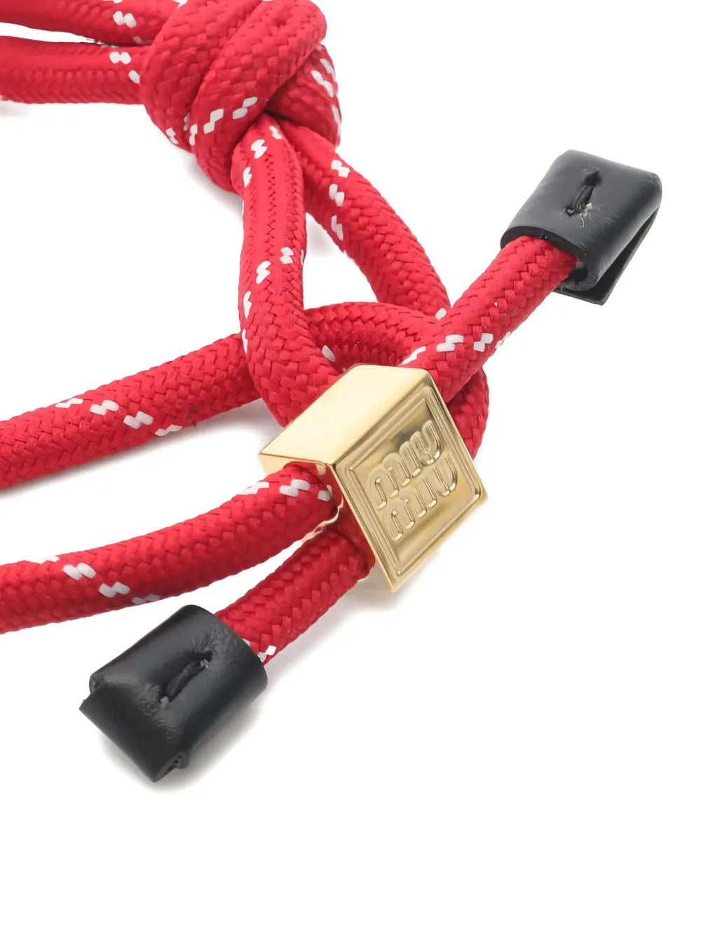 Pre-owned Miu Miu Logo-plaque Bracelet In Red