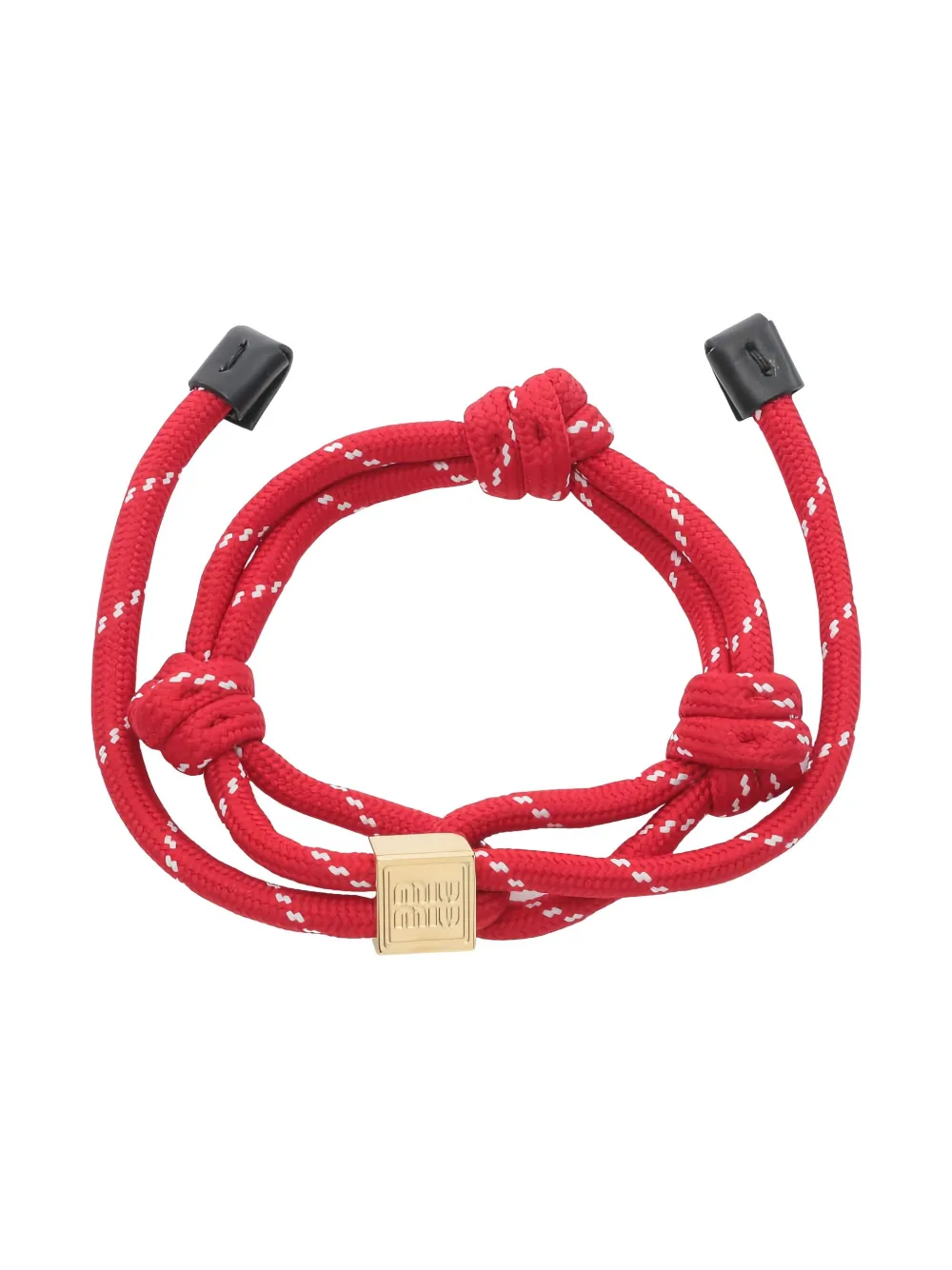 Pre-owned Miu Miu Logo-plaque Bracelet In Red