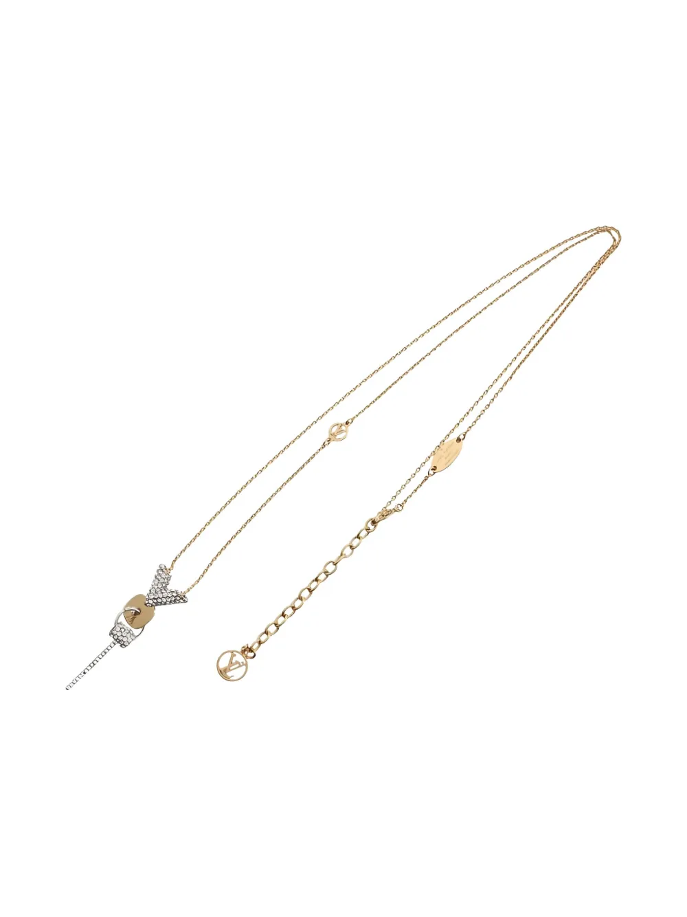 Louis Vuitton Pre-Owned 2017 Essential V Strass necklace - ゴールドトーン Louis Vuitton Pre-Owned 2017 Essential V Strass necklace - ゴールドトーン