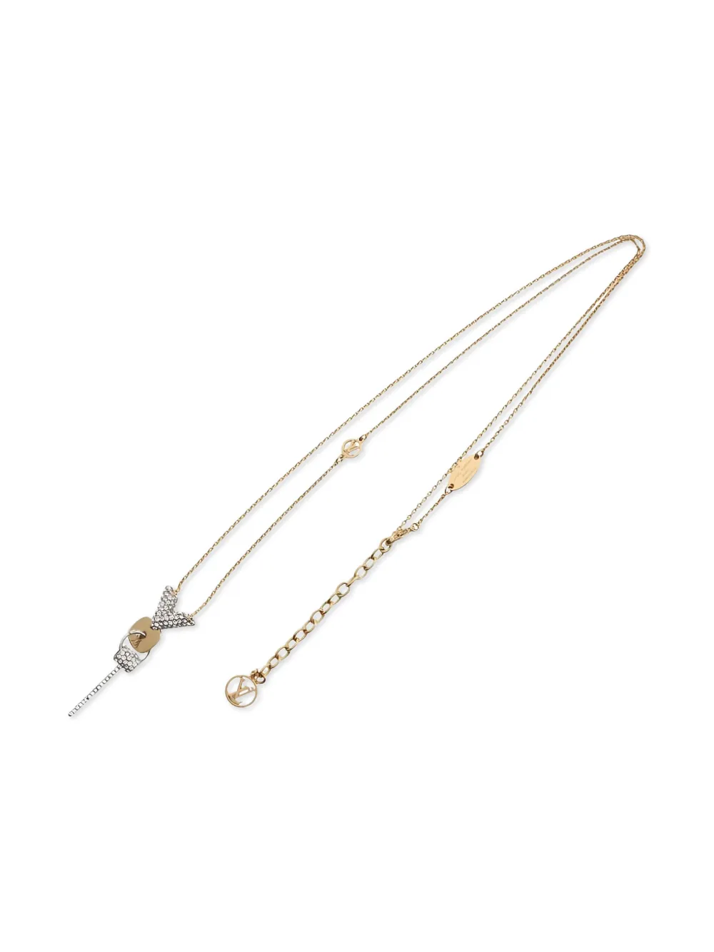 Louis Vuitton Pre-Owned 2017 Essential V Strass necklace | Gold | Image 1