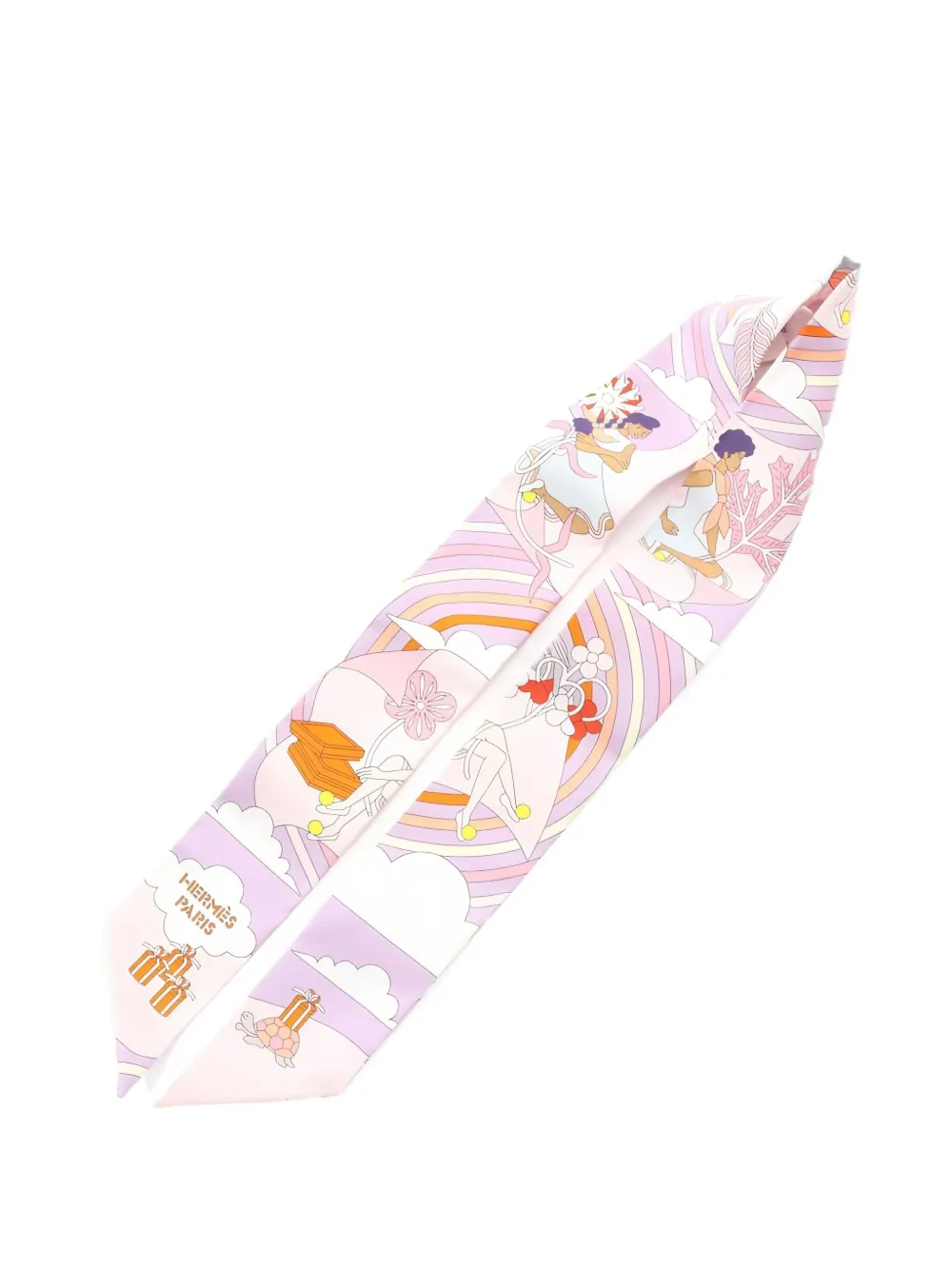 Pre-owned Hermes Carrés Volants Scarf In Pink