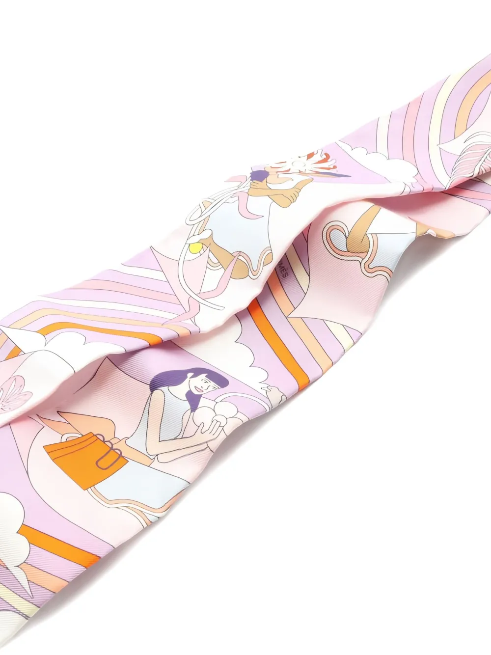 Pre-owned Hermes Carrés Volants Scarf In Pink