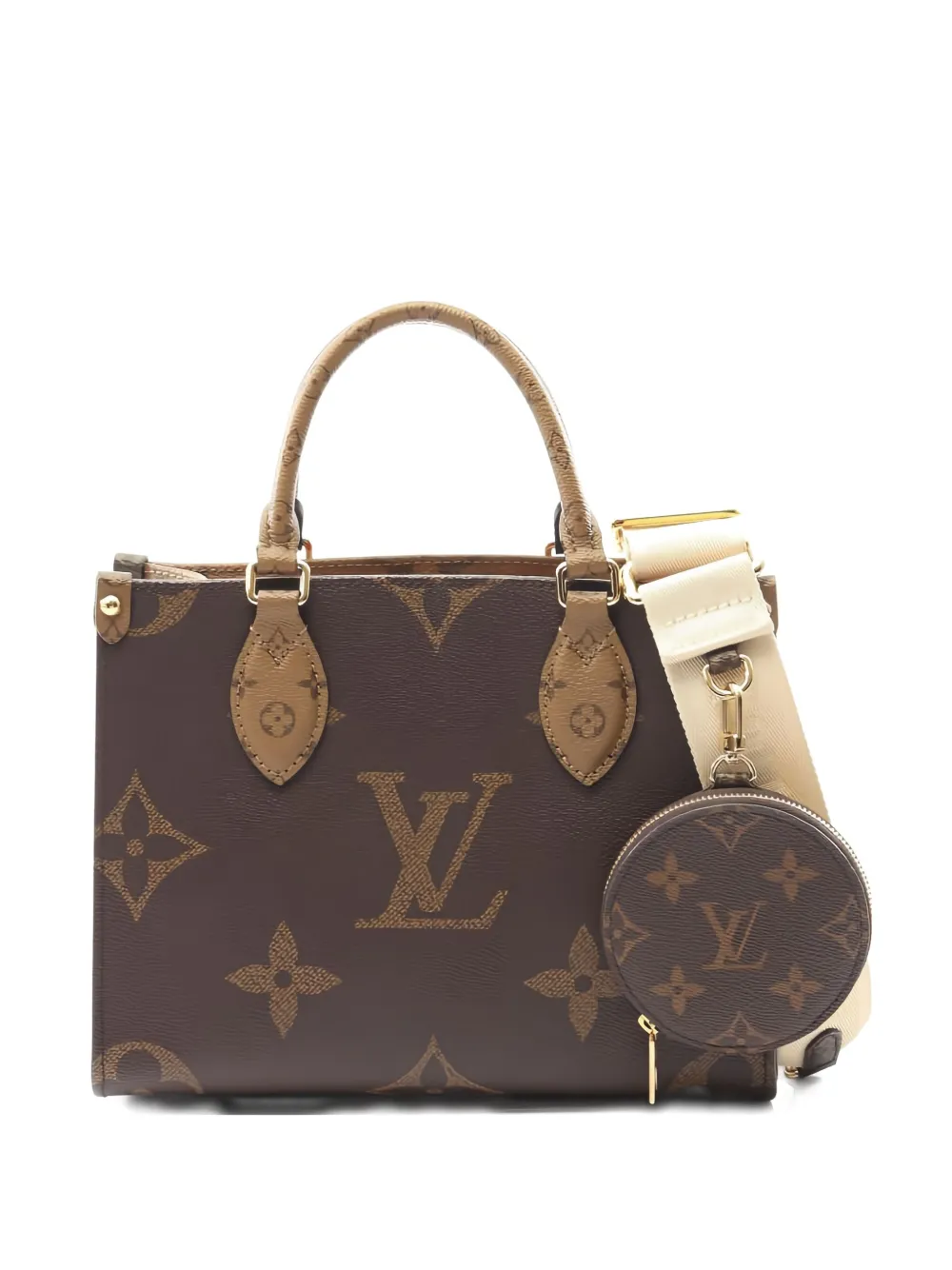 Pre-owned Louis Vuitton 2021s Onthego Pm Monogram Reverse Tote Bag In Brown