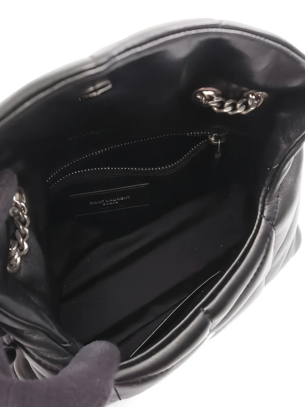 Pre-owned Saint Laurent 2020s Puffer Toy Leather Satchel Bag In Black