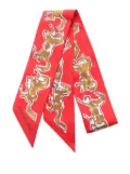 Hermès Pre-Owned Twilly Chevaux En Liberte printed scarf - Red