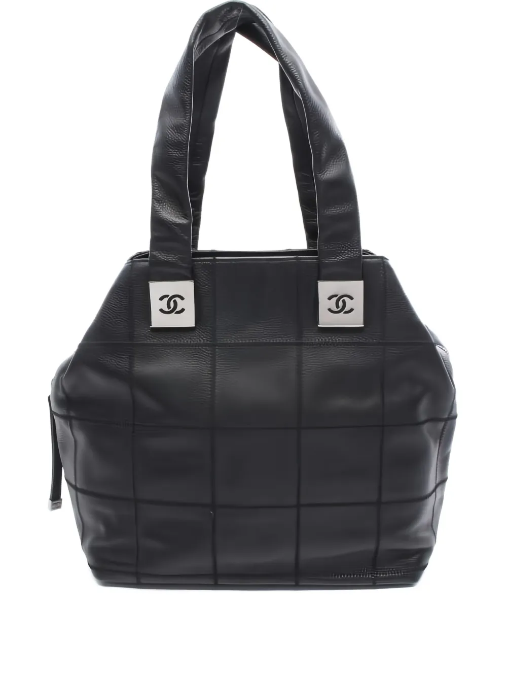 CHANEL Pre-Owned 2003-2004 Chocolate Bar silver shoulder bag - ブラック CHANEL Pre-Owned 2003-2004 Chocolate Bar silver shoulder bag - ブラック