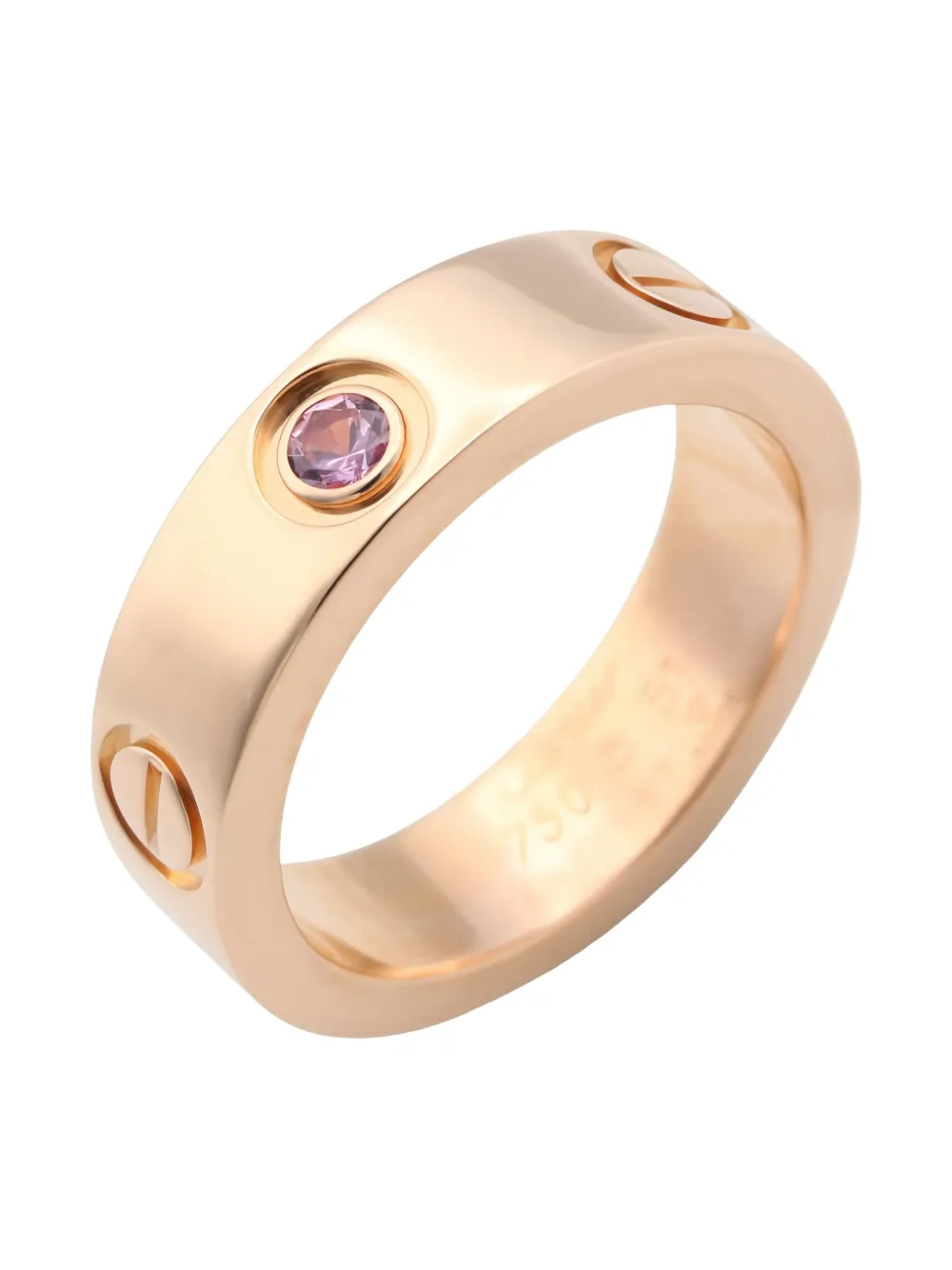 Pre-owned Cartier 18k Pink Gold Love Sapphire Ring