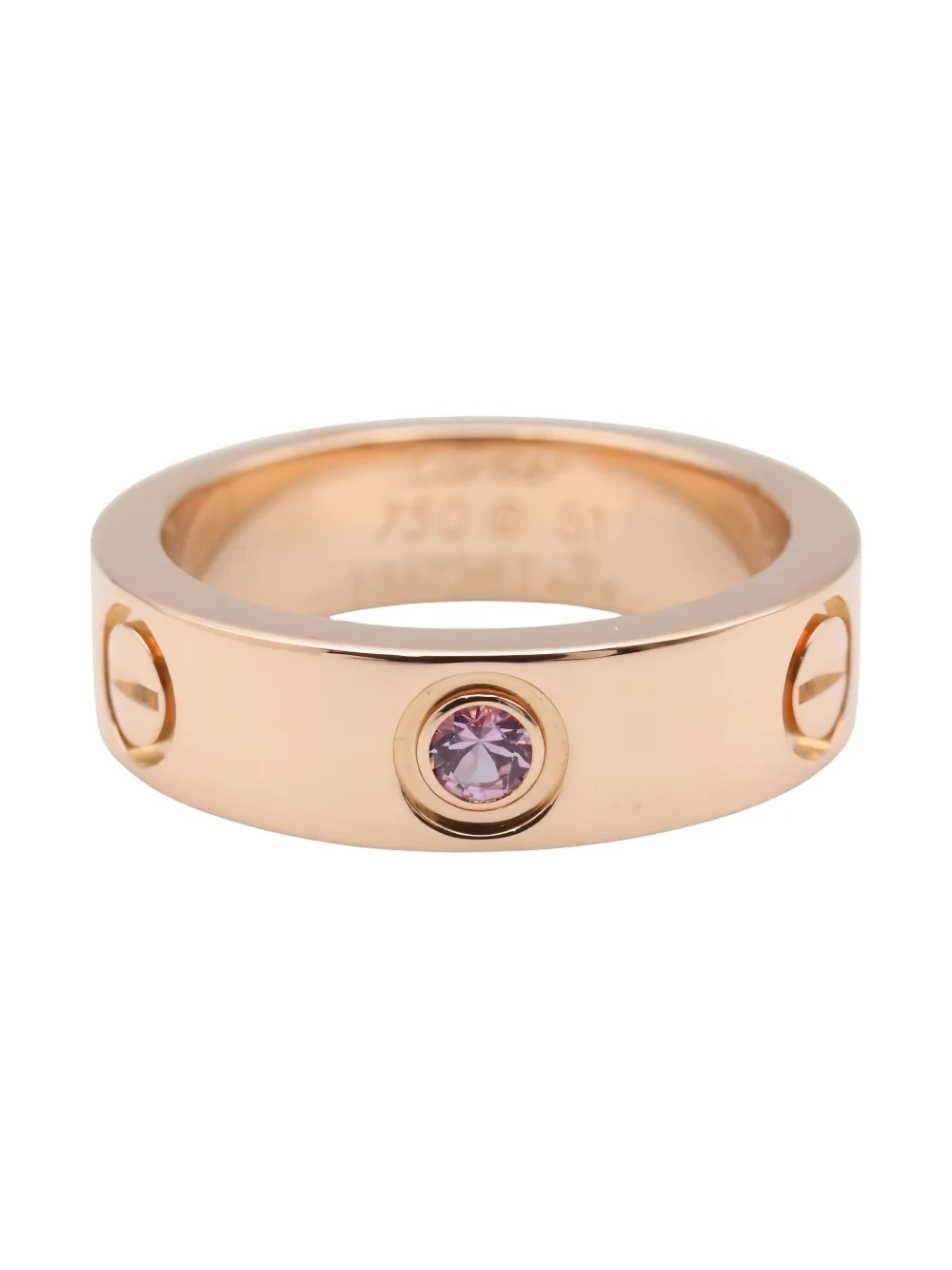 Pre-owned Cartier 18k Pink Gold Love Sapphire Ring